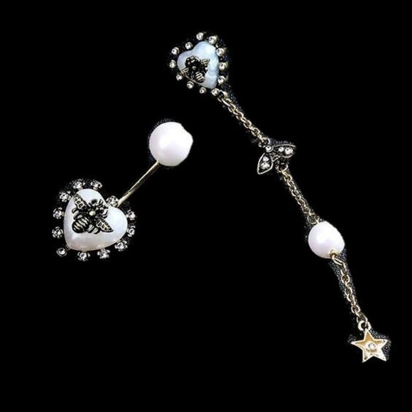 Lirrio's Closet Jewelry - Bee Faux Pearl Rhinestone Earrings NWT